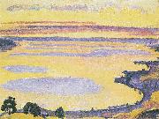 Ferdinand Hodler Sonnenuntergang am Genfersee von Caux aus oil